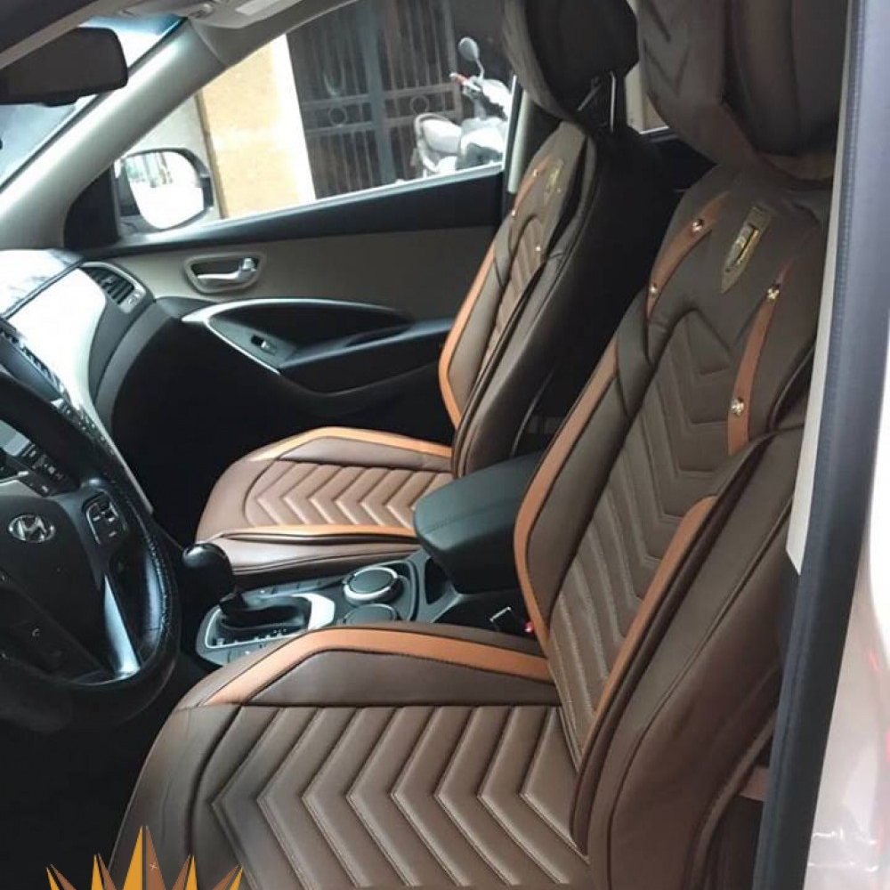 Bọc ghế bằng da mang đến vẻ đẹp sang trọng và đẳng cấp cho xe Hyundai Santafe